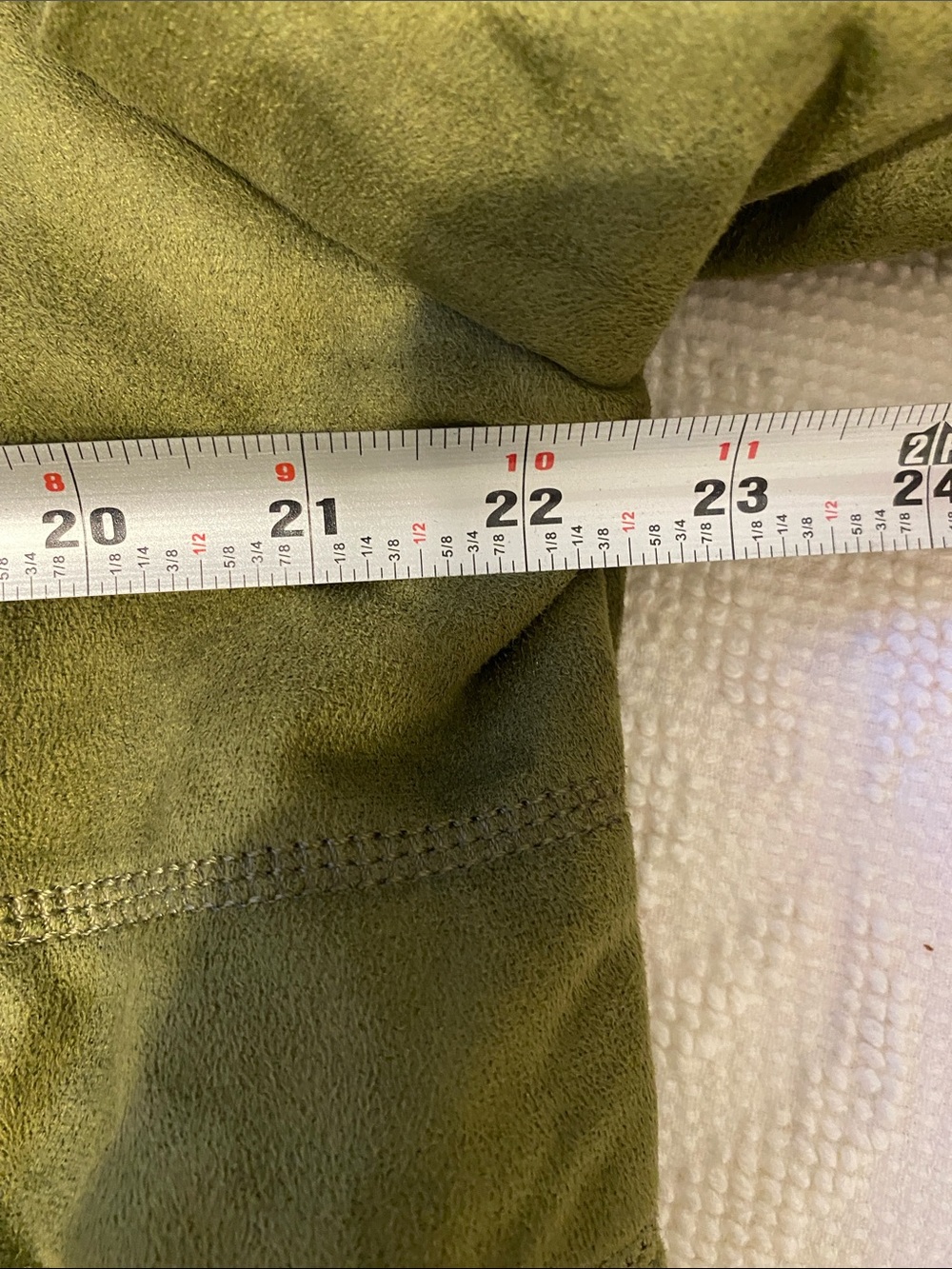 Regent Park Olive Faux-Suede Jacket with Dark Fur Trim, no signs of wear - Picture 6 of 9